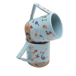 Ceramic mugs, 'Rainbow Splash' (pair) - Multicolored Ceramic Mugs from Java