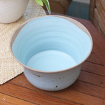 Ceramic serving bowl, 'Blue Bell' - Handcrafted Ceramic Serving Bowl