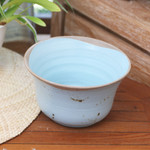 Ceramic serving bowl, 'Blue Bell' - Handcrafted Ceramic Serving Bowl