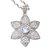 Blue topaz pendant necklace, 'Blue Desire' - Blue Topaz Pendant Necklace with Floral Motif thumbail