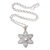 Blautopas-Anhänger-Halskette - Blautopas-Anhänger-Halskette mit Blumenmotiv