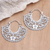 Sterling silver hoop earrings, 'Flower Country' - Sterling Silver Hoop Earrings with Floral Motif (image 2) thumbail
