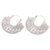 Sterling silver hoop earrings, 'Flower Country' - Sterling Silver Hoop Earrings with Floral Motif (image 2b) thumbail