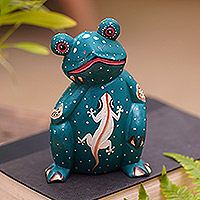 Featured review for Wood statuette, Daydreaming Frog