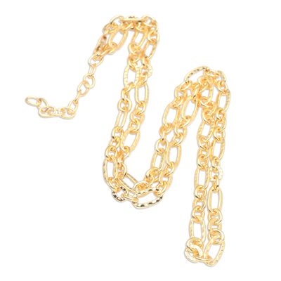 Vergoldete Halskette - Halskette aus 18 Karat vergoldetem Sterlingsilber aus Bali