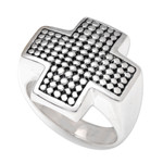 Men's ring, 'Saving Grace' - Men's Sterling Cross Ring