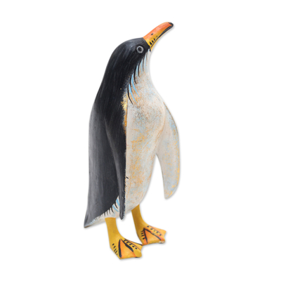 Hand Crafted Jempinis Wood Penguin Statuette