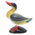 Wood statuette, 'Lucky Duck' - Hand-Painted Crocodile Wood Duck Statuette