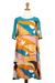 Rayon shift dress, 'Sunrise Vibes' - Colorful Woven Rayon Dress from Bali thumbail
