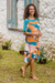 Rayon shift dress, 'Sunrise Vibes' - Colorful Woven Rayon Dress from Bali (image 2b) thumbail