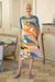 Rayon shift dress, 'Sunrise Vibes' - Colorful Woven Rayon Dress from Bali (image 2c) thumbail