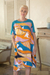 Rayon shift dress, 'Sunrise Vibes' - Colorful Woven Rayon Dress from Bali (image 2d) thumbail