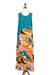 Sleeveless rayon maxi dress, 'Sunrise Vibes' - Long Printed Rayon Sundress