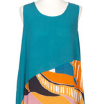 Sleeveless rayon maxi dress, 'Sunrise Vibes' - Long Printed Rayon Sundress