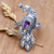 Gold accented amethyst cocktail ring, 'Peacock on Parade' - Amethyst Ring with Gold Accents (image 2) thumbail