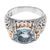 Gold-accented blue topaz cocktail ring, 'Breathtaking Blue' - Cocktail Ring with Blue Topaz thumbail