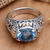 Gold-accented blue topaz cocktail ring, 'Breathtaking Blue' - Cocktail Ring with Blue Topaz (image 2b) thumbail