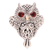 Gold accented garnet cocktail ring, 'Precious Owl' - Handcrafted Sterling Silver and Garnet Ring thumbail