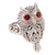 Gold accented garnet cocktail ring, 'Precious Owl' - Handcrafted Sterling Silver and Garnet Ring (image 2d) thumbail