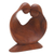 Wood statuette, 'Blessed Bond' - Mother and Daughter Suar Wood Statuette from Bali (image 2b) thumbail