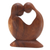 Wood statuette, 'Blessed Bond' - Mother and Daughter Suar Wood Statuette from Bali (image 2c) thumbail