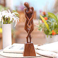 Escultura en madera, 'En Pointe' - Figura Escultura en Madera de Suar con Motivo Danza