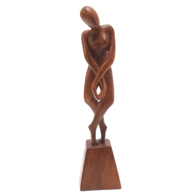 Escultura de madera - Escultura de Figura de Madera de Suar con Motivo de Danza