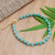 Amazonite beaded bracelet, 'Aqua and Gold' - Handcrafted Amazonite Bead Bracelet (image 2) thumbail