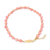 Quartz beaded bracelet, 'Pink and Gold' - Pink Quartz Bracelet with Gold Plated Clasp