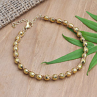 Hematite beaded bracelet, 'Gold on Gold' - Golden Hematite Bracelet