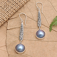 Featured review for Cultured mabe pearl dangle earrings, Balinese Vision