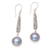 Cultured mabe pearl dangle earrings, 'Balinese Vision' - Blue Cultured Mabe Pearl Earrings