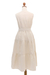 Linen tiered dress, 'Flawless' - Balinese Beige Linen Tiered Dress with Round Neck (image 2f) thumbail