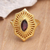 Gold-plated garnet cocktail ring, 'Web Magic' - Garnet Ring in 18k Gold-Plated Silver (image 2) thumbail
