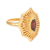 Gold-plated garnet cocktail ring, 'Web Magic' - Garnet Ring in 18k Gold-Plated Silver (image 2d) thumbail
