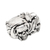 Sterling silver band ring, 'Two Skulls' - Unisex Sterling Silver Band Ring (image 2c) thumbail