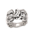 Sterling silver band ring, 'Two Skulls' - Unisex Sterling Silver Band Ring (image 2d) thumbail