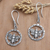 Sterling silver dangle earrings, 'Bee Garden' - Handmade Sterling Silver Dangle Earrings with Bee Motif
