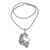 Men's garnet pendant necklace, 'Courageous Heart' - Men's Garnet Pendant Necklace with Lion Motif