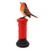 Wood statuette, 'Avian Postman' - Hand Carved Suar Wood Bird Statuette