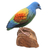 Wood statuette, 'Blue Pigeon' - Hand Made Suar Wood Pigeon Statuette