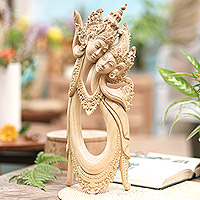 Wood sculpture, 'Amour of Rama Sita' - Balinese Wood Sculpture