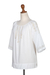 Hand-embroidered rayon blouse, 'Grace Note' - Hand-Embroidered White Rayon Blouse from Bali (image 2d) thumbail