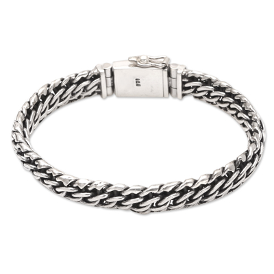 Men's Sterling Silver Cuban Link Chain Bracelet - Honest Man | NOVICA ...
