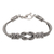 Sterling silver pendant bracelet, 'Strength of Love' - Unisex Sterling Silver Naga Chain Pendant Bracelet from Bali