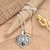 Garnet pendant necklace, 'Believing Heart' - Garnet Pendant Necklace with Heart Motif (image 2) thumbail