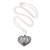 Garnet pendant necklace, 'Believing Heart' - Garnet Pendant Necklace with Heart Motif thumbail