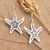 Sterling silver dangle earrings, 'Seastar Spirit' - Hand Made Sterling Silver Dangle Earrings (image 2) thumbail