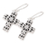 Sterling silver dangle earrings, 'Eternal Flowers' - Sterling Silver Dangle Earrings with Cross Motif (image 2b) thumbail