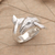 Sterling silver wrap ring, 'Gentle Giant' - Sterling Silver Wrap Ring with Whale Motif